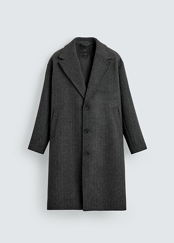 Düğmeli Krem Rengi Erkek Kaban zara - Görsel 6