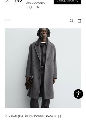 Düğmeli Krem Rengi Erkek Kaban zara - Görsel 3