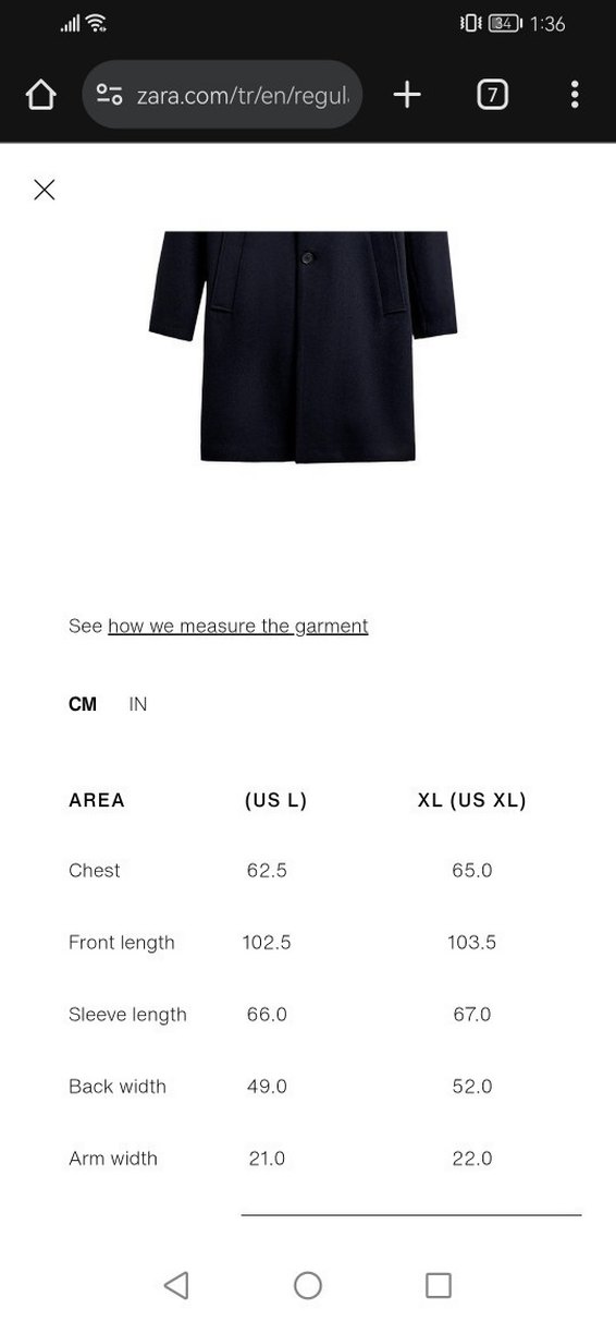 Düğmeli Krem Rengi Erkek Kaban zara - Görsel 2