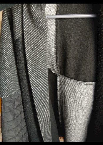 Kırmızı Drapeli keçe kapiton oversize kaban - Görsel 5