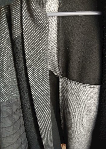 Kırmızı Drapeli keçe kapiton oversize kaban - Görsel 3