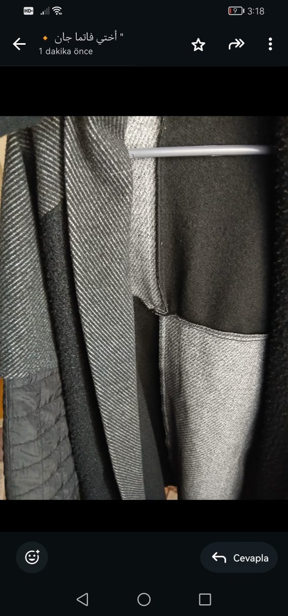 Kırmızı Drapeli keçe kapiton oversize kaban - Görsel 5