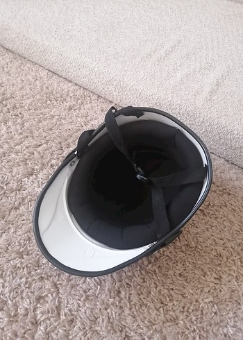 Beyaz Minimalist Motosiklet jokey scooter bisiklet Kaskı - Görsel 4