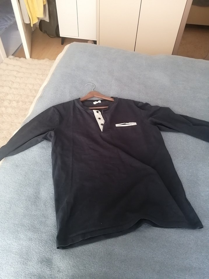 Düğmeli Siyah Erkek pijama üstü altınyıldız classiks - Görsel 4