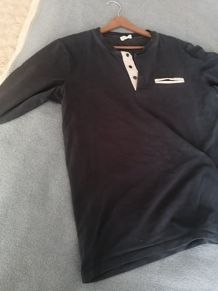 Düğmeli Siyah Erkek pijama üstü altınyıldız classiks - Görsel 2