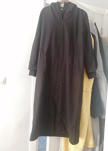 Siyah Uzun Kadın Kaban mont parka mihrinisa - Görsel 2