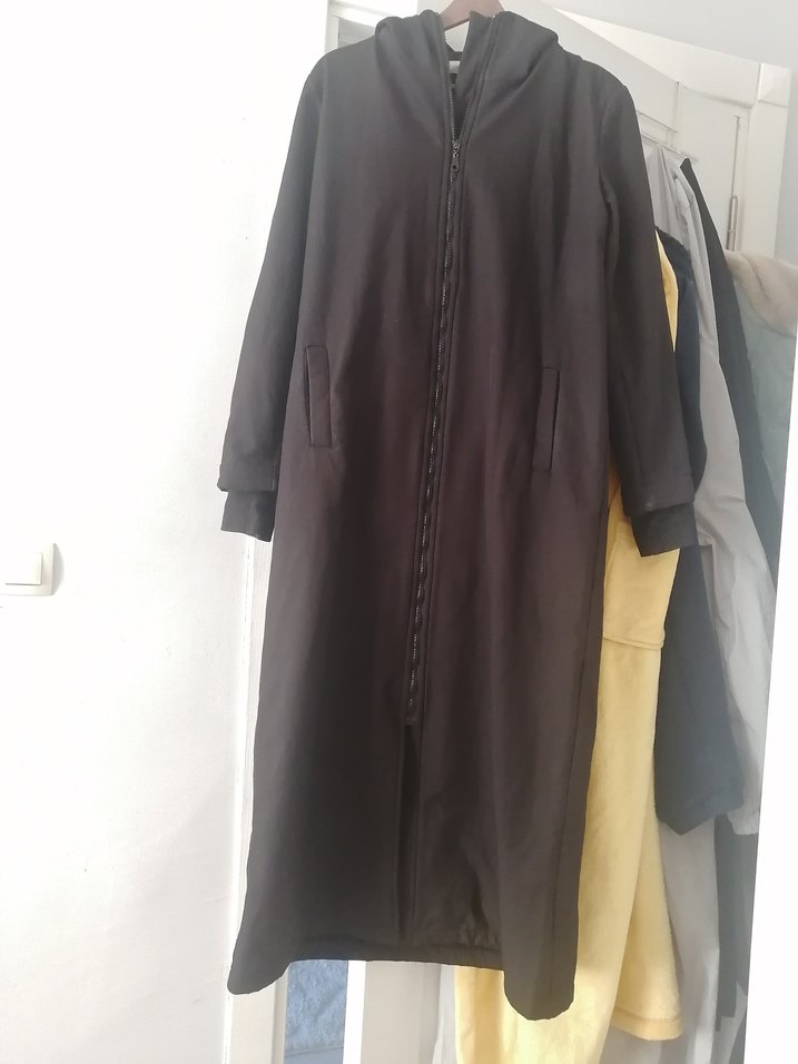 Siyah Uzun Kadın Kaban mont parka mihrinisa - Görsel 2