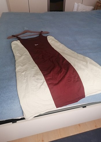 Kadın kahverengi krem Spor Midi Elbise - Görsel 4