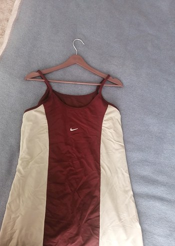 Kadın kahverengi krem Spor Midi Elbise - Görsel 6