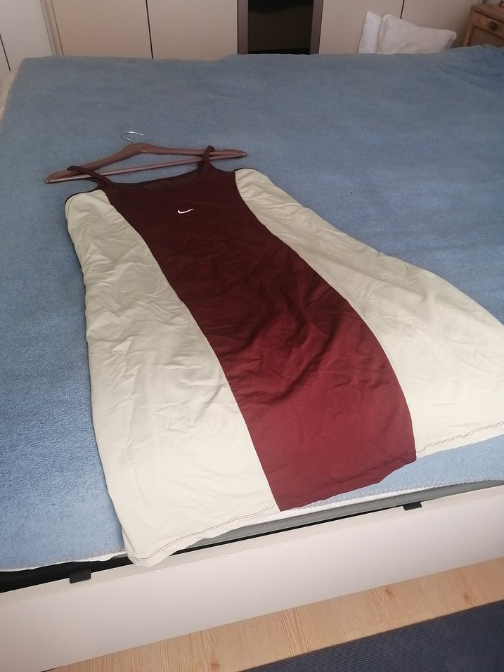 Kadın kahverengi krem Spor Midi Elbise - Görsel 4