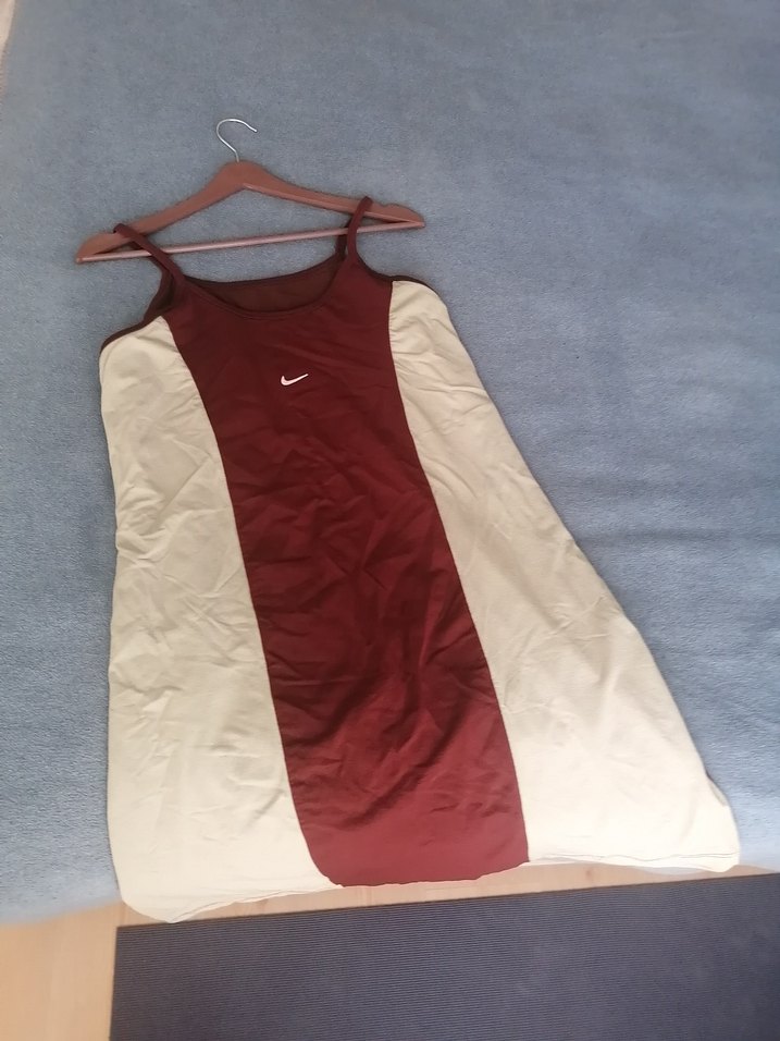 Kadın kahverengi krem Spor Midi Elbise - Görsel 3