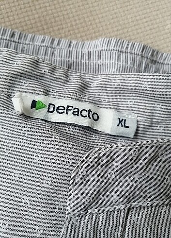 Defacto Defacto gri çizgili pamuklu hakim yaka gömlek uzun kollu