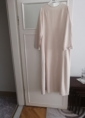xl Beden ten rengi Renk Keten elbise lemaye pamuk abaya ferace kimono