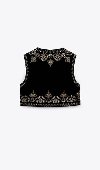 xl Beden siyah Renk Zara İşlemeli Yelek