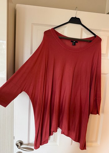 Kırmızı Salaş Uzun Kollu Kadın Bluz - Görsel 2