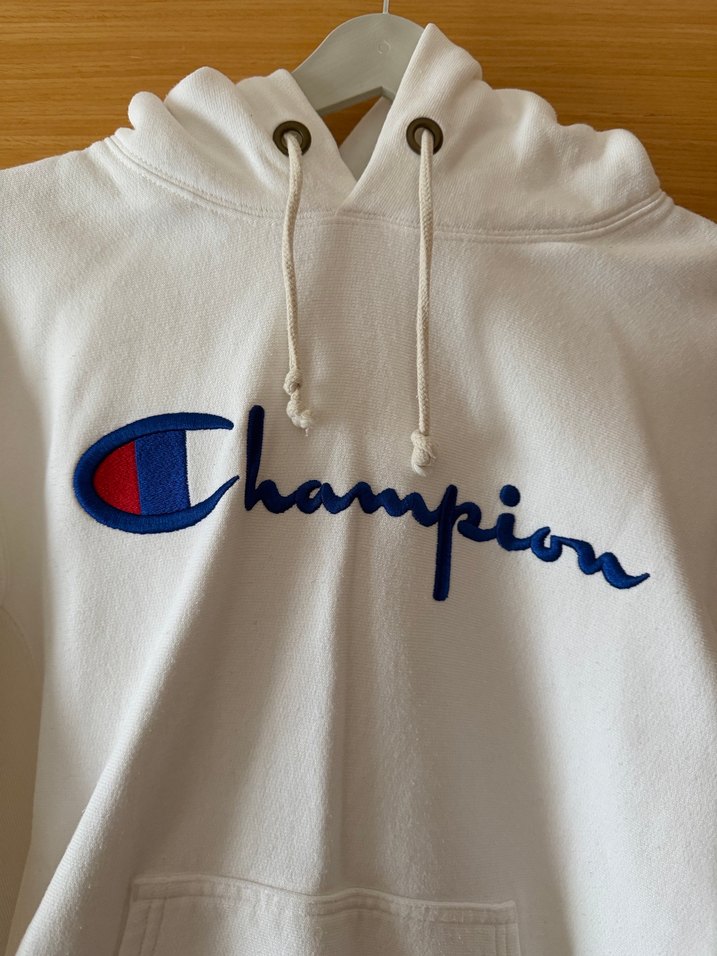 Champion Beyaz Kapüşonlu Sweatshirt - Görsel 3
