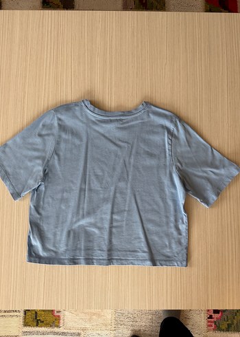 Kadın Mavi Kısa Kollu Basic Tişört - Görsel 2