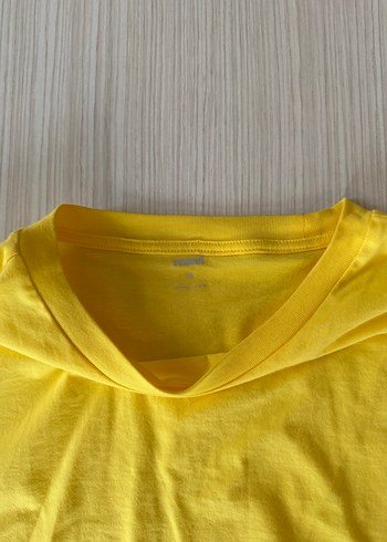 Sarı Basic Kısa Kollu Crop Tişört - Görsel 2