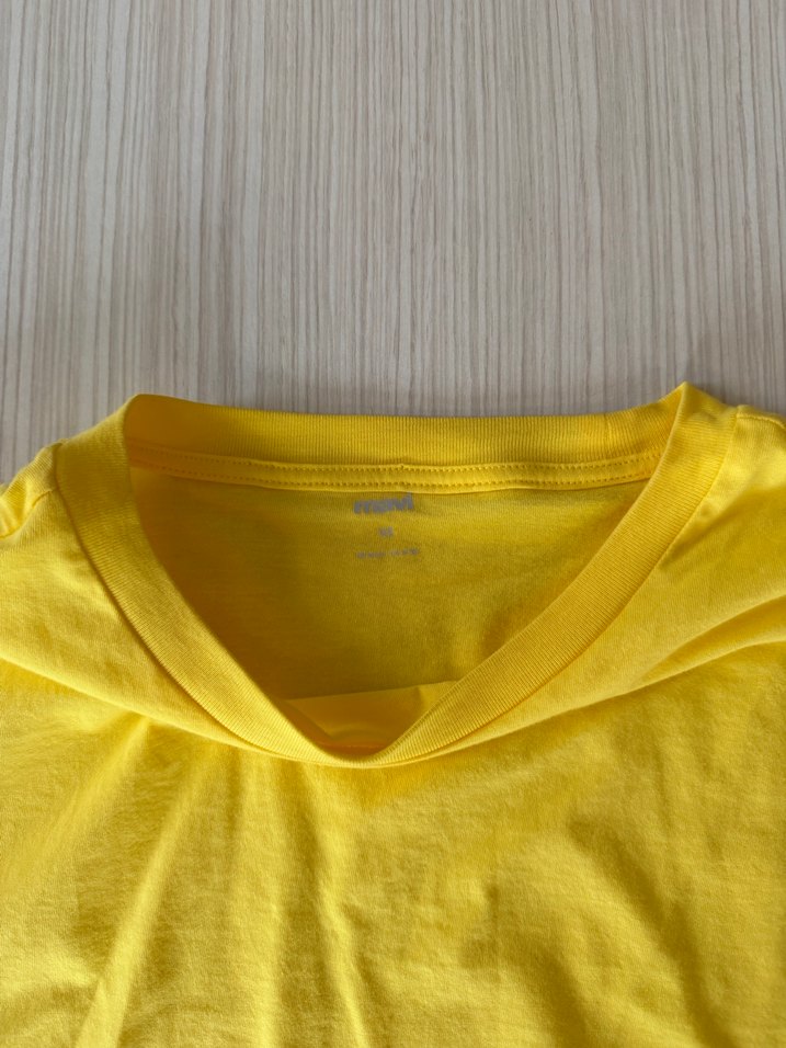 Sarı Basic Kısa Kollu Crop Tişört - Görsel 2