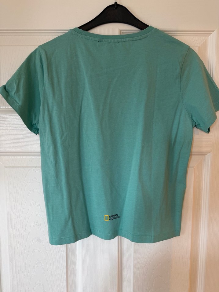 Turkuaz Kadın Baskılı Kısa Kollu Tişört - Görsel 2