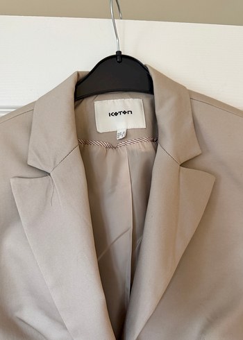 Bej Düğmeli Kadın Blazer Ceket - Görsel 3