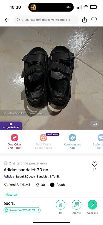30 Beden Adidas sandalet