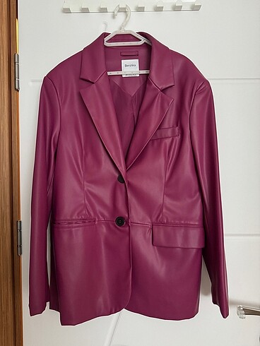 bershka pembe deri ceket