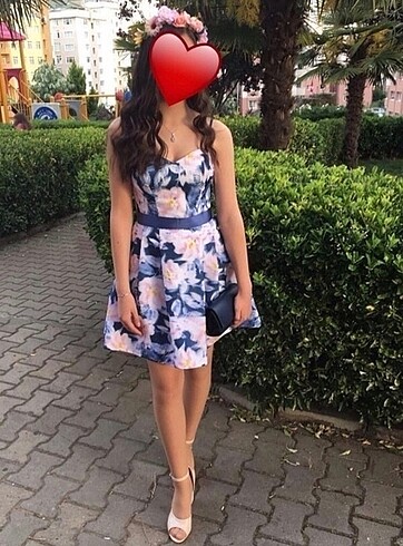 Koton çiçekli abiye