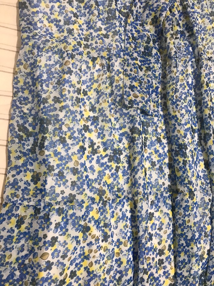 Mavi Bohem Uzun Kollu Pamuklu Elbise - Görsel 4