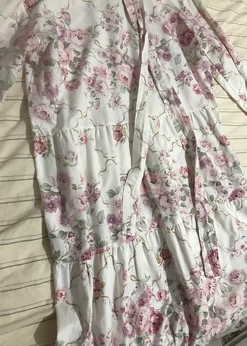 Pembe Çiçekli Uzun Bohem Elbise - Görsel 2