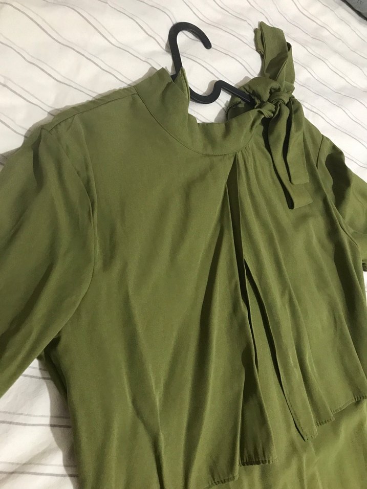 Kadın Haki Uzun Salaş Elbise - Görsel 4