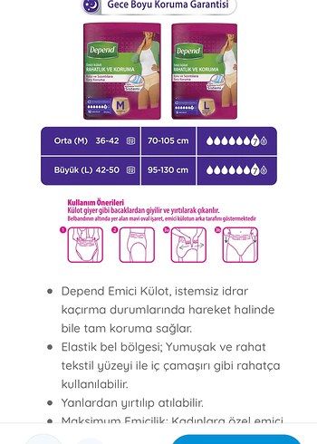 Depend Emici Külot M 10'lu Rahatlık ve Koruma - Görsel 3