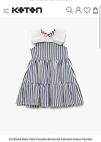 Kız Çocuk Çizgili Pilili Elbise - Görsel 2
