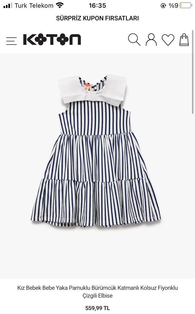 Kız Çocuk Çizgili Pilili Elbise - Görsel 2