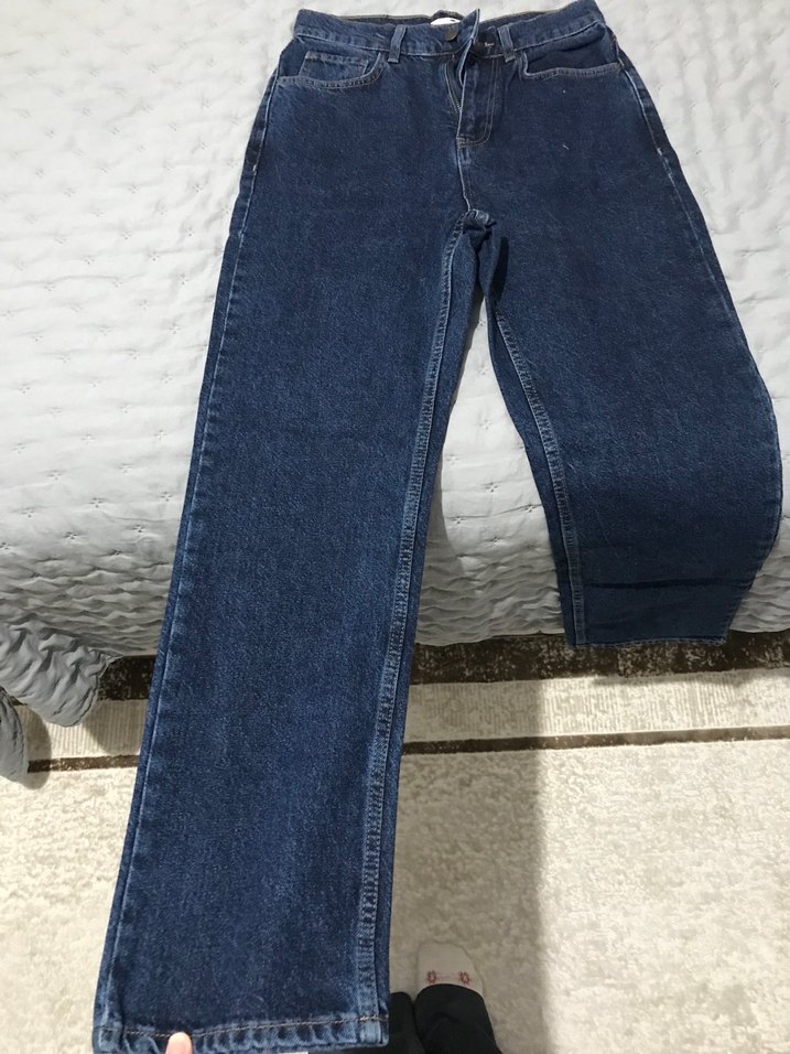 Koyu Lacivert Kadın Denim Pantolon - Görsel 3