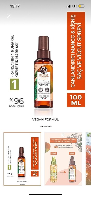 Yves Rocher Saç &Vücut Spreyi