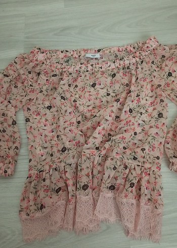 Mango Pembe Bohem Renkli Mini Bluz - Görsel 2
