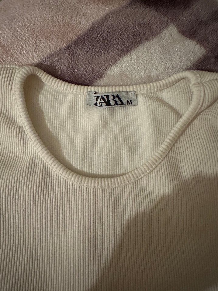 Zara Beyaz pul sallantılı Crop - Görsel 2