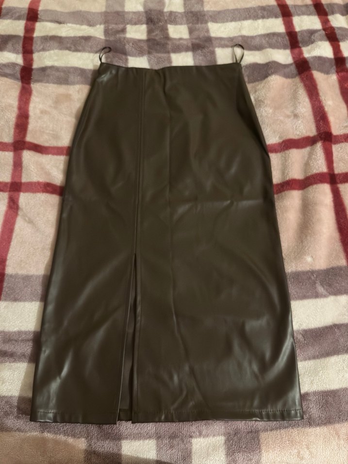 Kahverengi Deri Uzun Etek - Görsel 2