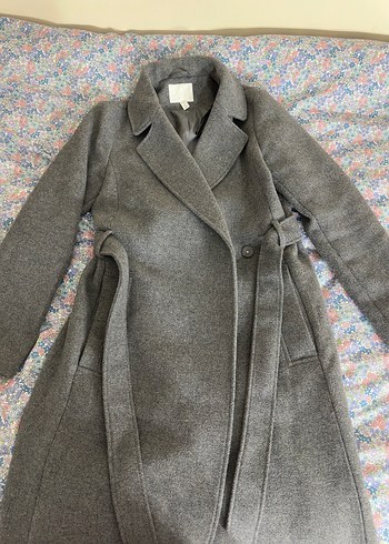 HM Gri Uzun Kesim Kadın Kaban - Görsel 3