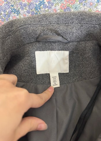 HM Gri Uzun Kesim Kadın Kaban - Görsel 5