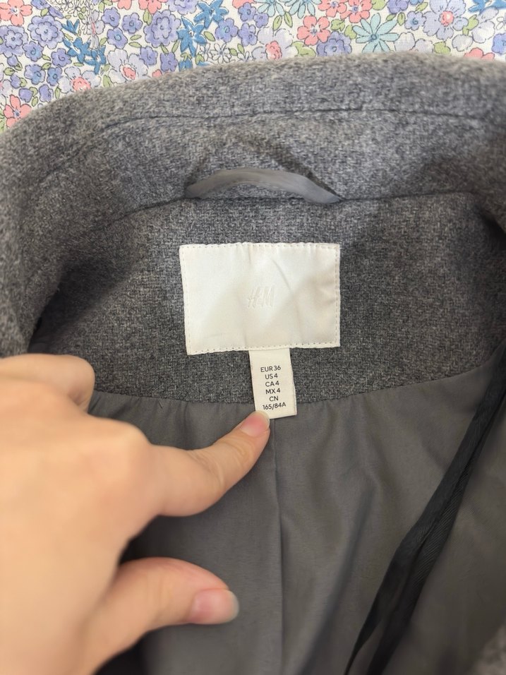 HM Gri Uzun Kesim Kadın Kaban - Görsel 5