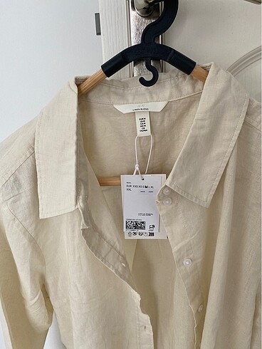 H&M keten gömlek sıfır