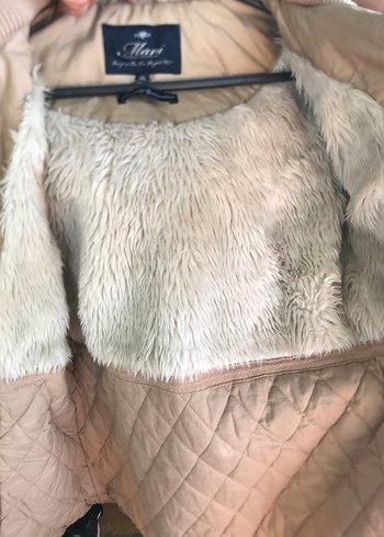 xs Beden camel Renk Kürk Detaylı Bej Kadın Kışlık Ceket