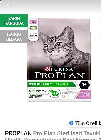  2 tane Proplan hindili kisir kedi mamasi kapalı orjinal paket