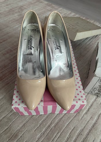 38 Beden Pastel Pembe Rugan Stiletto Kadın Ayakkabı