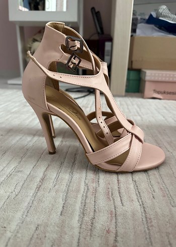 38 Beden Pembe Stiletto Topuklu Kadın Abiye Ayakkabı