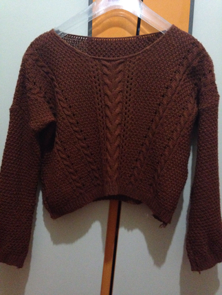 kiremit rengi crop top kazak