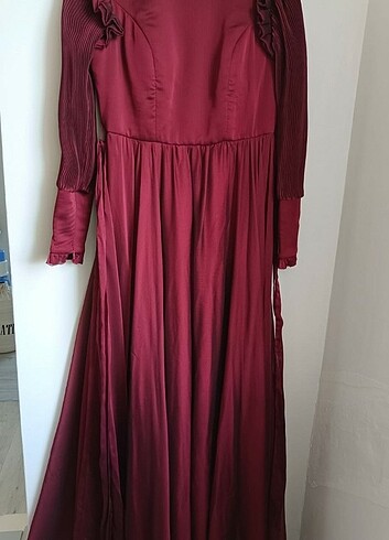 l Beden bordo Renk Abiye 