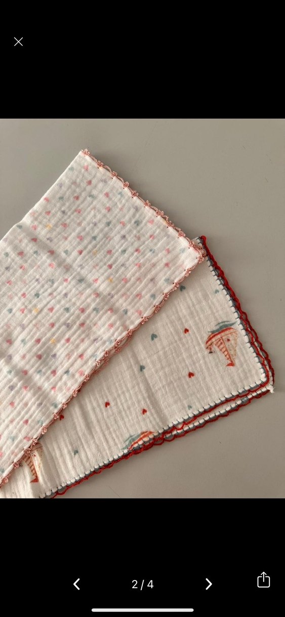 Müslin özel tasarım bebek mendili - Görsel 2